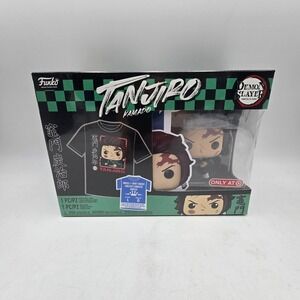 Funko Pop! Tees Demon Slayer Tanjiro Kamado T-Shirt and Vinyl Figure Set LG